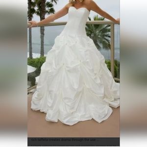 Maggie Sottero Capri Wedding Dress J926, size 10, ivory with blush accents